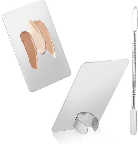 Molain Make up Palette, Edelstahl Spatel Kosmetik Make Up Mischpalette Kosmetische Mischpalette mit Spatel Kosmetikpalette schminkpalette für Foundation Nailart Auge Lidschatten