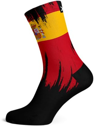 Sox Footwear Spain Flag Splash Black Crew Socks