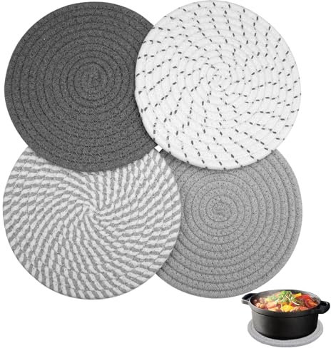 4 Pezzi Sottopentola per Cucina, 18cm Sottopentola Cucina Di Cotone Sotto Pentola Da Cucina Sottopentola per Cucina Sottopentola Cucina Di Cotone Sotto Pentola Da Cucina Sottopentola