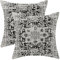 AEIOAE Boho-Kissenbezüge, 45,7 x 45,7 cm, 2 Stück, schwarz-graues Teppichmuster, ethnisches Design, Retro, Outdoor, dekorativ, quadratisch, Leinen, Bauernhaus-Dekor-Kissenbezüge für Zuhause, Sofa,