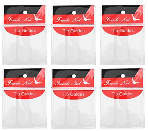 Qusedwey 6 Pack Of 48 Nail Art French Manicure Tip Guides Stickers