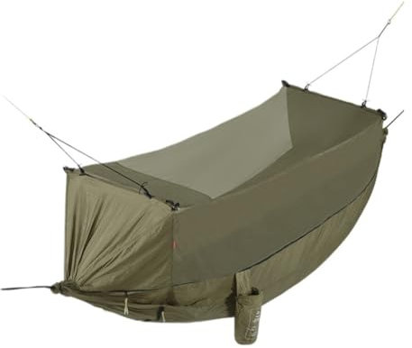 Hamac double couche anti-moustique pour le camping en plein air, tente d'arbre suspendue pour voyage, couleur verte