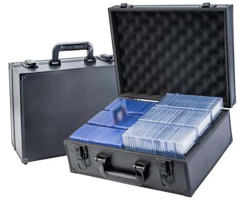 GSDOXLE Toploader Storage Box,Sports Card Case for 600+ 3 X 4 35pt Rigid Cards,Toploader Storage case with Dividers,Waterproof, Non-Slip,Trading Card Case Sports Card Storage Box with Key Lock