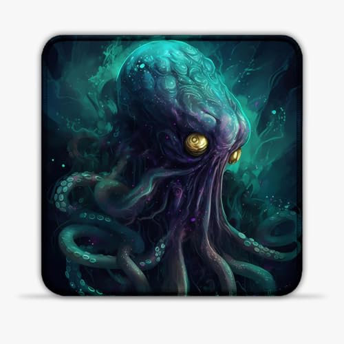 CHTXD Gaming Mouse Mat Kraken (25X25) cm 9.84(in) Mouse Pad High-Density SU Cloth Mouse Pad Ultra-Precise Control Stitched Edges Anti-Slip Base for Office Gaming Laptop