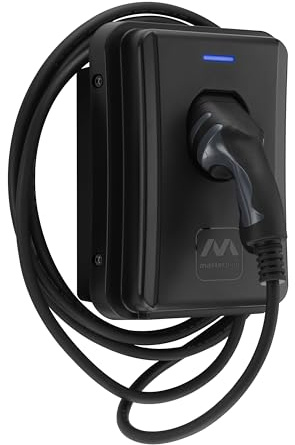 Masterplug EV Wall Charging Station for Electric Vehicles Type 2, Electric Car Charger with 5m Cable and Auto Fixed Function, Single Phase, Mode 3, RFID, IP65, 7.4kW, 32A, EVCM3BT7BR