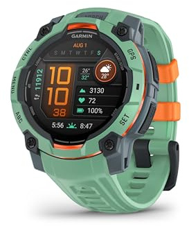 Garmin Instinct 3 [Renewed], 45mm AMOLED Rugged GPS Smartwatch,Built in Sports Apps and Health Monitoring, LED Flashlight, Shock Resistant, 10 ATM, Up to 18 days Battery Life, NeoTropic (Renewed)