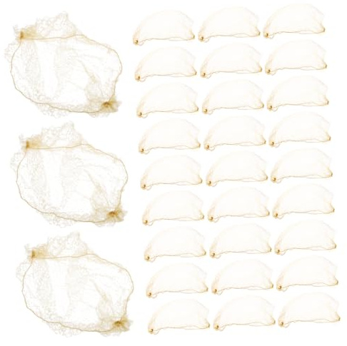 MOTHNUR 60 Stück Goldene Ballett Haarnetze Elastisches Unsichtbares Mesh für Damen Vielseitige Haarnetze für Dutt Styling Ballett Tanz Büro und Besondere Anlässe