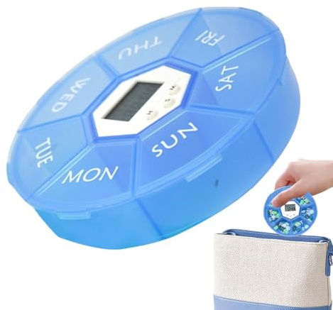 Wöchentliche Pillenbox | 7-Fach Tablettenbox Mit Timer-Funktion - Erinnerungsfunktion & Taschen Für Tagesration Für Reisen Zuhause Arbeit Krankenhaus Outdoor