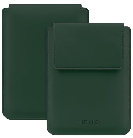 HoYiXi Housse Universel pour 6 inch E-Book Reader Compatible 6 Kindle 2025-2012/6 All-New Kindle/Kobo/Tolino,6 EReader Étui Pochette en Cuir légère pour Ebook de 6 Pouces,Vert foncé