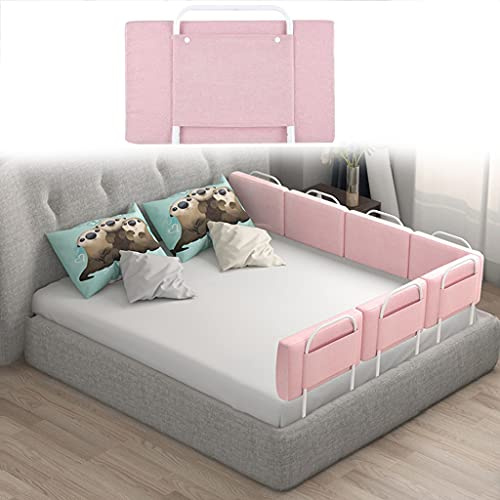 Mgchowue Bettgitter für Kinder, 60cm Rosa Rausfallschutz Bett, 5-Stufen Höhenverstellbar, für Kinderbetten, Elternbetten und Alle Matratzen Massivholzbetten