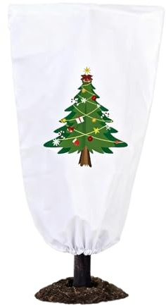 para plantas con protección contra la congelación, cierre de cremallera, transpirable, diseño de Navidad, de plantas al aire libre para invierno, para árbol, rosa, arbusto, vegetal