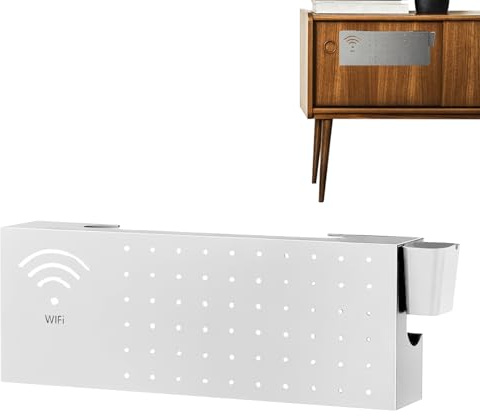 Router Cover,Multifunctional Carbon Steel Wall Bracket for Home | Modem - for Home Internet TV Desktop with Network Cover