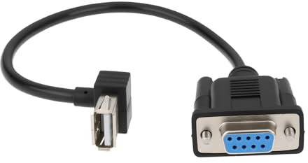eMagTech 2 Piezas USB 2.0 a rs232 db9 Hembra Cable Adaptador 0,25 m Angulado 90° USB a Hembra a db9 Hembra