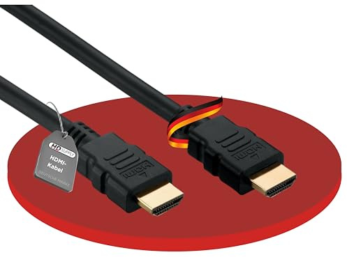 HDSupply High Speed HDMI Kabel mit Ethernet Full HD 1080p vergoldet 5m | HDMI-A Stecker auf HDMI-A Stecker, HEAC Ethernet Channel, schwarz, AWG30 Kabel mit 6,0 mm Durchmesser
