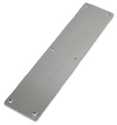 Finger Plate - Blank - Radius - 75mm x 300mm - Satin Stainless