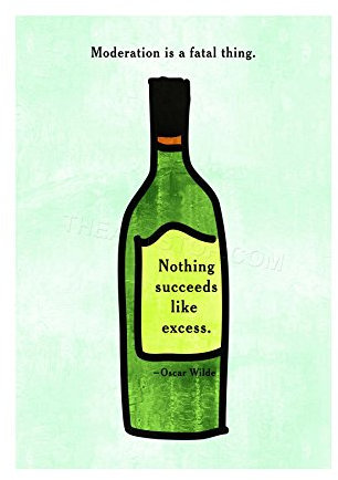 Wee Blue Coo Zitat Oscar Wilde Moderation Fatal Succeed Excess Wandkunstdruck