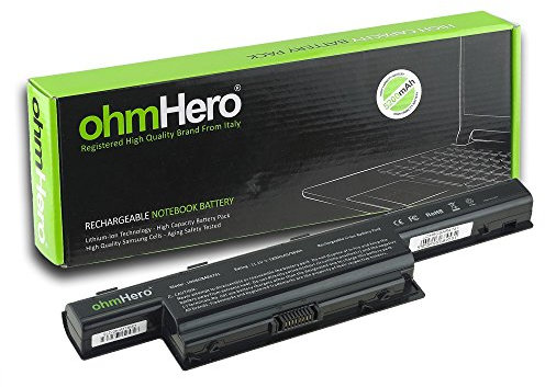 Batteria ohmHero 5200mAh REALI 10,8V per portatile Acer Aspire 4250, 4250-E352G50MI, 4250G, 4253G, 4333, 4339, 4349, 4352, 4551, 4551G, 4551G-P322G32Mn, 4551P, 4552, 4552-5078, 4552G, 4250Z, 4560, 4560G, 4625, 4733Z, 4738, 4738G, 4738Z, 4738ZG, 4739, 4739Z, 4741, 4741G, 4741Z, 4251, 4741G, 4741Z, 4741ZG, 4743, 4743G, 4743Z, 4743ZG, 4749, 4749Z, 4750, 4750G, 4750ZG, 4251G, 4752, 4752G, 4752Z, 4752ZG, 4755, 4755G, 4755ZG, 4771, 4771G, 4771Z, 4771G