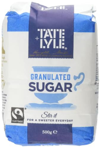 Tate & Lyle Fairtrade Granulated White Sugar 500g - Pure Cane for Baking | Half kilo bag, even crystals, no additives, ethically traded, cakes, cereal, drinks, sauces, preserves, tea, coffee