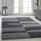 Carpetsale24 Hochflor Teppich 140 x 200 cm Grau – Weicher Shaggy Flokati im Karierten Design – Vielseitiger Bodenteppich für Wohnzimmer, Schlafzimmer oder Gästezimmer – Pflegeleicht