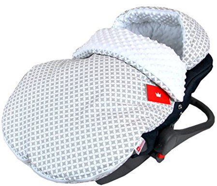 Fußsack SOMMERFUßSACK 90cm Minky Babyschale Kinderwagen Buggy Jogger (2. Weiß + Maroko)