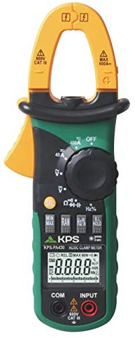 KPS-PA430 Pinza Amperometrica Professionale Corrente AC/DC 400A, Tensione AC/DC 600V, Resistenza, Capacità, Ciclo di lavoro 4.000 Punti