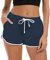 Fanient Damen Mädchen Shorts Badehose Elastischer Bund Lounge Shorts Lustige Yoga Running Gym Sportswear Dunkelblau Schlaf Pyjama Shorts für Damen S