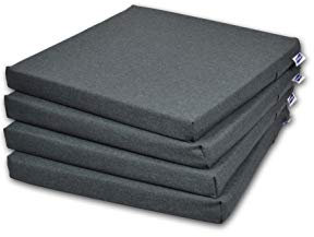 Rollmayer 4er Set Stuhlkissen Stuhlauflage Sitzkissen Sitzpolster Auflage für Stühle in Haus und Garten Kollektion Melange (Grafit 22, 40x40x4cm)