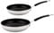 Meyer Non Stick Frying Pan Set of 2 - Stainless Steel Frying Pans Set 20 & 28cm, Induction Suitable, Dishwasher Safe, Soft Grip Heat Resistant Handles, Silver