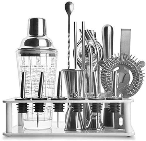 Shaker Coctelera Coctéles Y Accesorios Set De Coctelera De Coctelera De Vidrio Coctelera Kit Profesional De Diseño En Tres Etapas con Escalas para Principiantes, Hogar, Restaurantes, Hotele