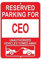 None Branded Reserved Parking for CEO Blechschild Retro Metall Poster Vintage Kunst Schild Schilder Hof Garten Tür Cafe Pub Toilette Geburtstag Weihnachten Geschenk