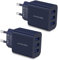 Chargeur Secteur USB 3 Ports Universel Chargeur Mural (5V 3A Max) Adaptateur USB Universel pour Apple iOS, Android, Appareils Portable Windows etc