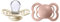 BIBS Supreme Schnuller 2er-Pack, BPA-frei, Symmetrischer Nippel. Silikon, Hergestellt in Dänemark. 0-6 Monate (2er Pack), Ivory/Blush