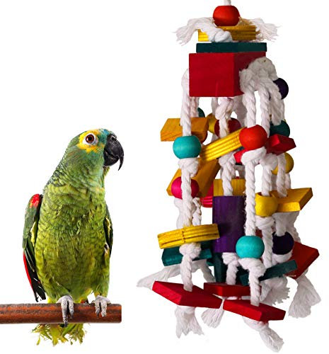 RYPET Vogel-Kauspielzeug – Papageien-Käfig, Beißspielzeug aus Holz, Spielzeug für kleine und mittelgroße Papageien und Vögel