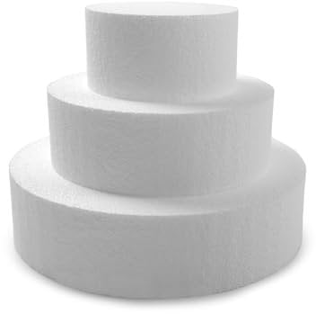Miss Bakery's House® Styroporscheiben - Cake Dummy - Set 1 – 5,5 cm – Ø 10 cm + 15 cm + 20 cm - 3 Etagen - Cake-Pops