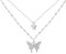 ZAGZIG 925 Sterling Silber Schmetterling Halskette für Frauen Doppelschicht Schlüsselbeinkette Glänzend CZ Halskette Zierliche Geschenke Party Schmuck Geschenk