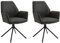 byLIVING Esszimmerstuhl Blair / 2er Set/Vintage-Stoff anthrazit/Gestell Metall schwarz/Sitzschale 360° drehbar/Küchenstuhl/Wohnzimmerstuhl/B 57, H 89, T 61 cm