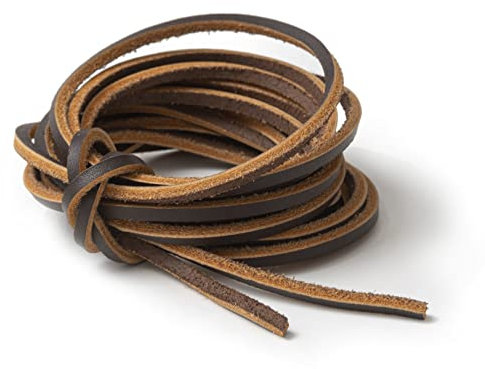 IPEA Lederband für Schuhe, Accessoires, Mode - 3 Meter Lange - Quadratische Ledersenkel Schnürsenkel Premium Echtes Leder- Kreationen, Armbänder – Color Dunkelbraun