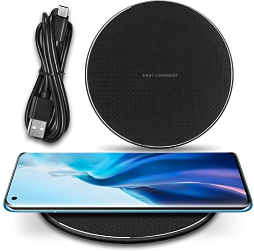 QI Induktive Ladestation 15W kompatibel mit Motorola Moto X30 Pro Induktionsladegerät Ladematte Wireless Charger Kabelloses Universal Schnellladegerät, Farbe:Schwarz