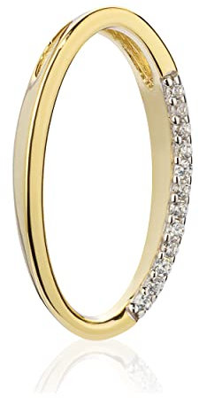 NKlaus Buchstabe O Kettenanhänger 333 Gelb Gold Bicolor 18x9mm mit Zirkonia Alphabet 8865