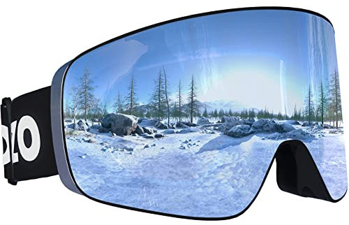 Dizokizo Skibrille Magnetische austauschbare zylindrische Linse Schneebrille für Männer Frauen Anti-Fog UV-Schutz Professionelle Skibrille für Snowboarding Skifahren SNOW-6100