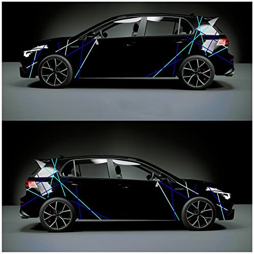 Auto Streifen Dekor Folien zweifarbig Zierstreifen 10m Länge 15mm Breite Dekorstreifen für Kfz Motorrad Boot Modellbau Zubehör Klebestreifen Rallystreifen (01 Königsblau/Flip Flop Blau Grün)