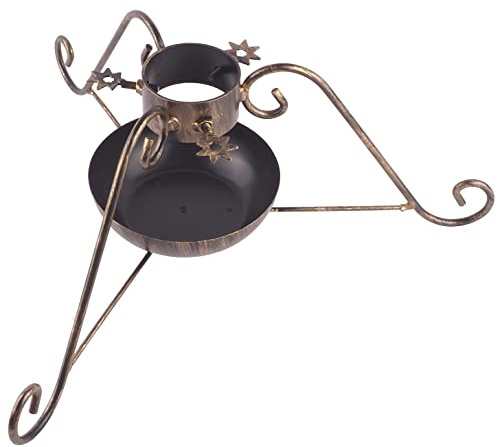 Bauster® Weihnachtsbaumständer mit Wasserbehälter Stabiler Christbaumständer aus robustem Metall für Bäume, Moderner Geschmiedetes Tannenbaumständer für Weihnachtsbaum Dekoration