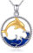Delfin Kette 925 Sterling Silber Meerestier Halskette Schmuck Geschenke für Damen und Mädchen
