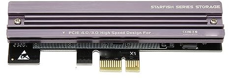 Nvme PCIe 4.0 Adapter, M.2 Nvme SSD to PCIe X1/X4/X8/X16 Card with Heat Sink, Support M.2 Nvme 2230/2242/2260/2280, 750MB/s Nvme SSD Expansion Card for Linux, OS X