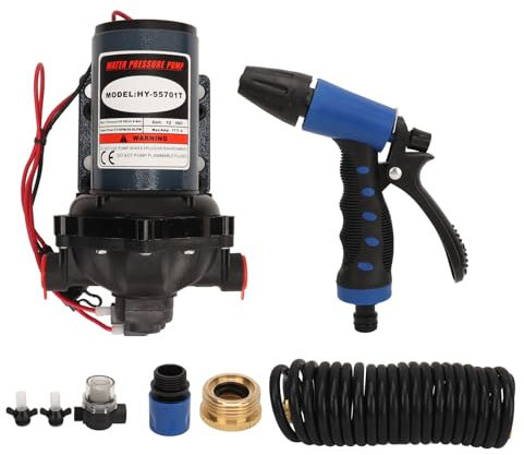 Pssopp Deck-Waschpumpen-Set, Spiralschlauch-Adapter, Tragbare Hochdruck-Autowaschpumpe, Anwendbar für Auto, Wohnmobil, Garten, Landwirtschaft