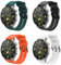 TiMOVO Cinturino da 22mm Compatibile con Huawei Watch GT4 46mm/GT3/GT3 Pro 46mm/Watch 4/4 Pro/3/3 Pro/GT 46mm/GT2/GT2 Pro/GT2e,4 Pezzi Sportivo in Silicone Braccialetto,Nero+Arancio+Verde Scuro+Bianco