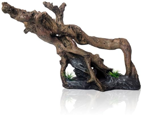 TAOMYPETS Fish Tank Decorations Aquarium Décor Resin Artificial Tree Trunk Root (E)