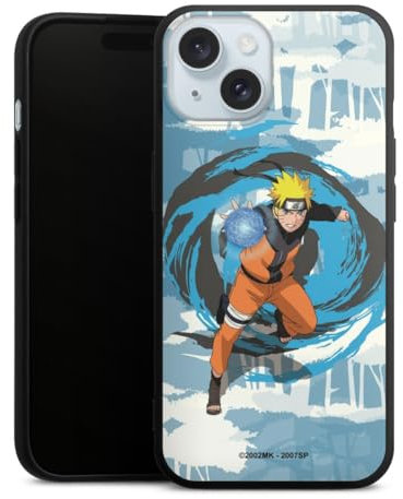 Premium Silikon Hülle kompatibel mit Apple iPhone 15 Handyhülle schwarz Case Offizielles Lizenzprodukt Manga Naruto Shippuden