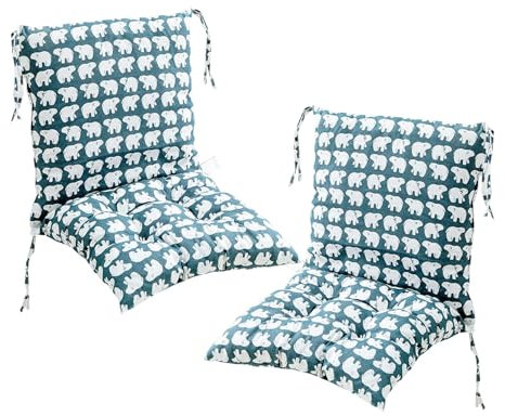 Yahbrra 2 Stück Stuhlkissen mit Rückenteil Sitz, Rückenkissen mit Bänder Niedriglehner Auflage Polsterauflage Gartenstuhl 40X80cm Abnehmbarem Rückenlehne Auflage ( Color : A , Size : 40*80CM(2 pieces)