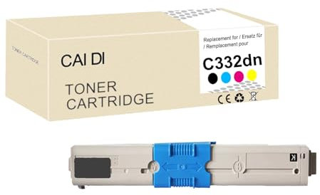CAIDI Tonerkartusche, kompatibel mit C332dnw C332dn C332 MC363dnw MC363dn MC363, Ersatz für OKI C332dn/C332dnW/MC363 (1, Nior)